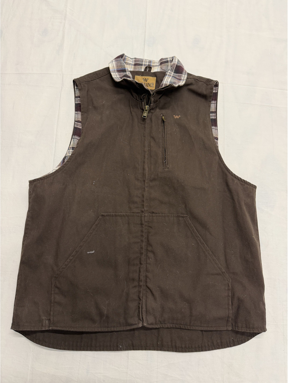 King Ranch Men's Brown Cotton Vest Large